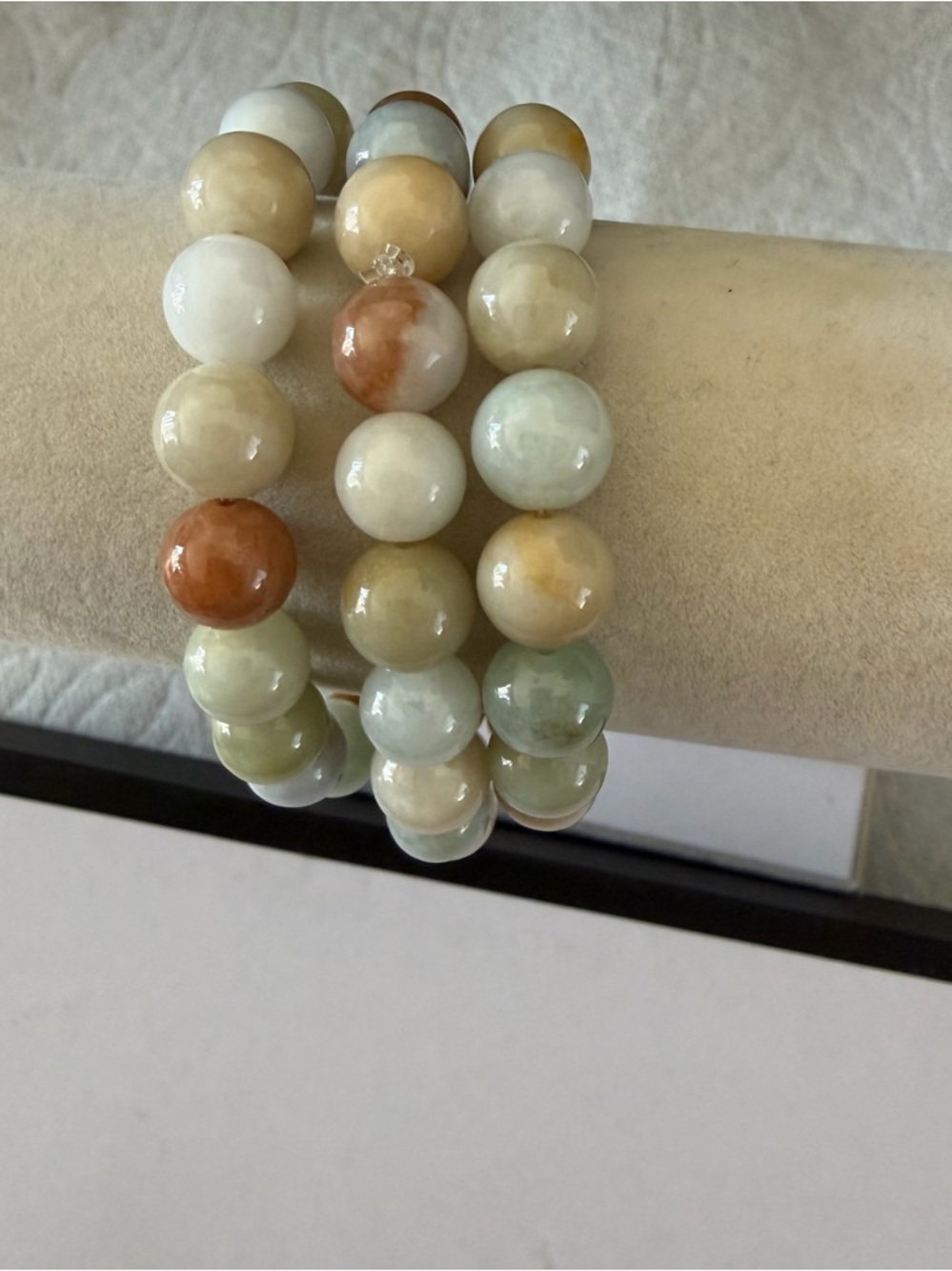 Certified 3 pieces Icy Jade Bead Bracelet - Picture 5 of 10